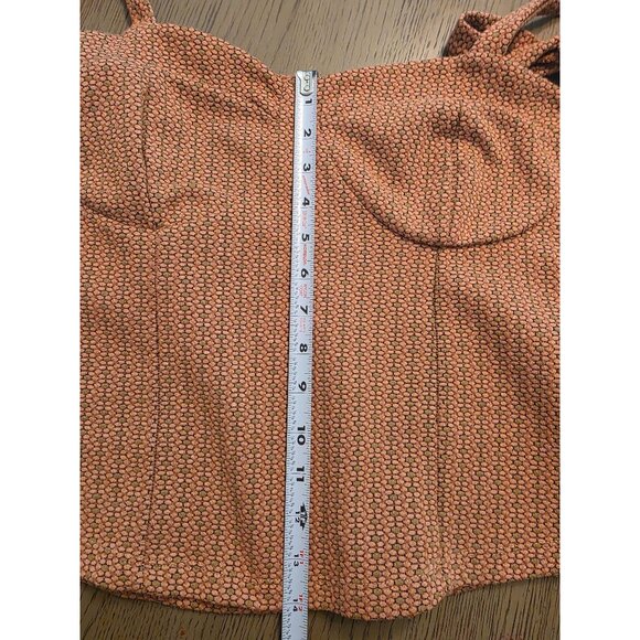 Free People Sunflower Corset Bustier Shoulder Tie Cropped Tank Top L - Picture 6 of 7